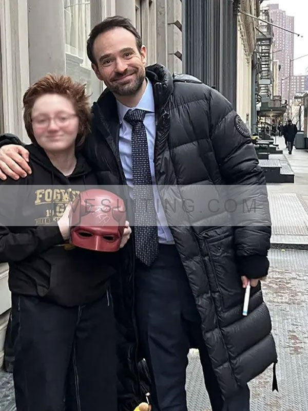 Daredevil Born Again 2024 Matt Murdock Black Puffer Coat