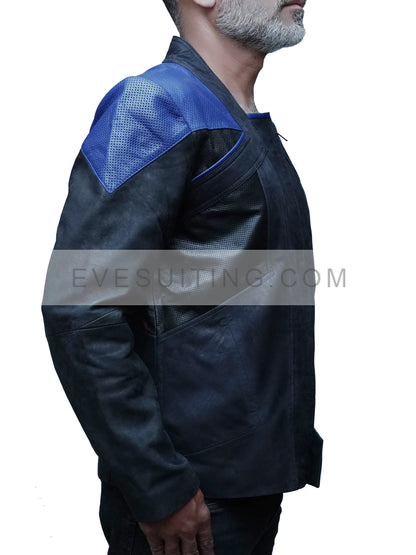 Data Deanna Troi William T. Riker Leather Jacket