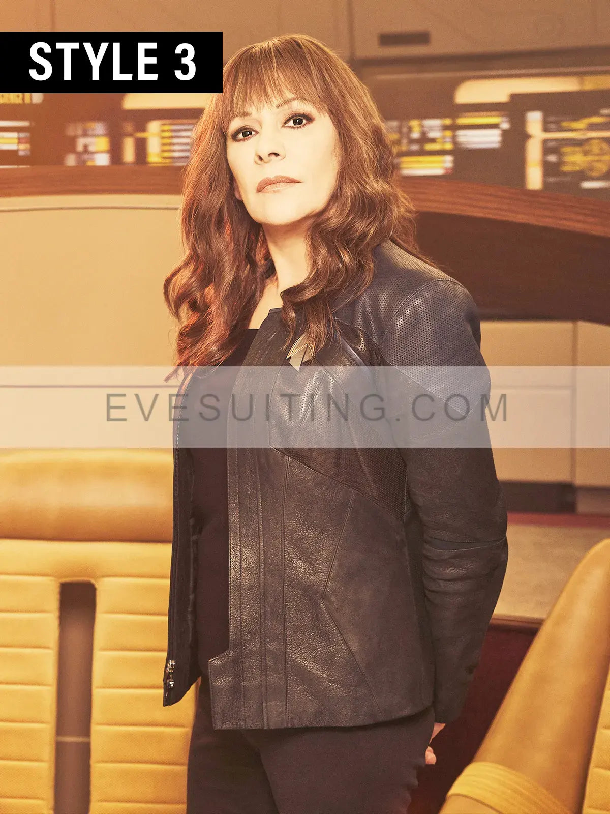 Data William T. Riker Deanna Troi Star Trek Picard Leather Jacket