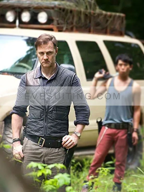 David Morrissey Black Quilted Vest 