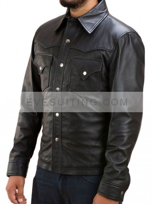 David Morrissey Governor Black Leather Jacket