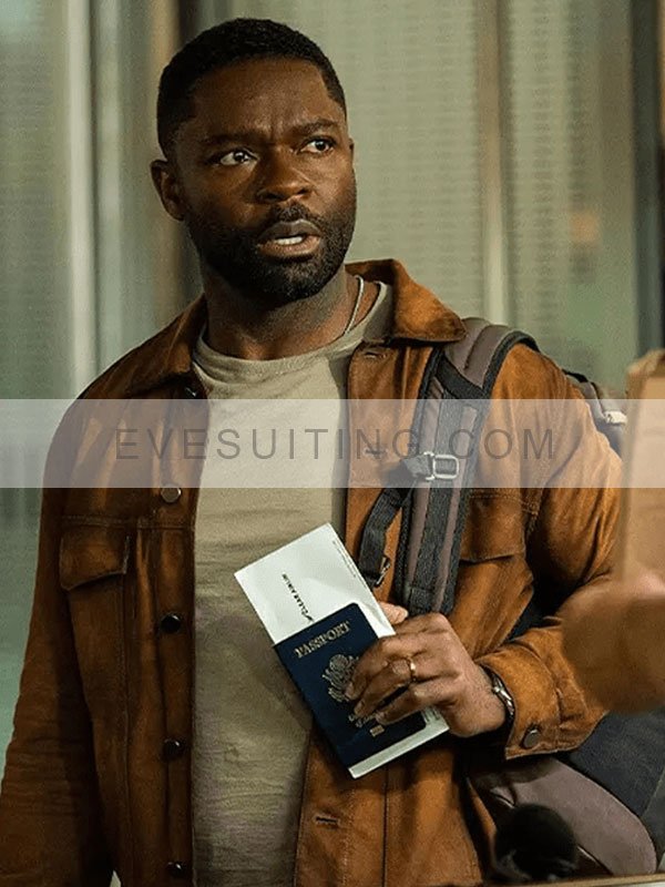 David Oyelowo Role Play 2024 Brown Leather Jacket