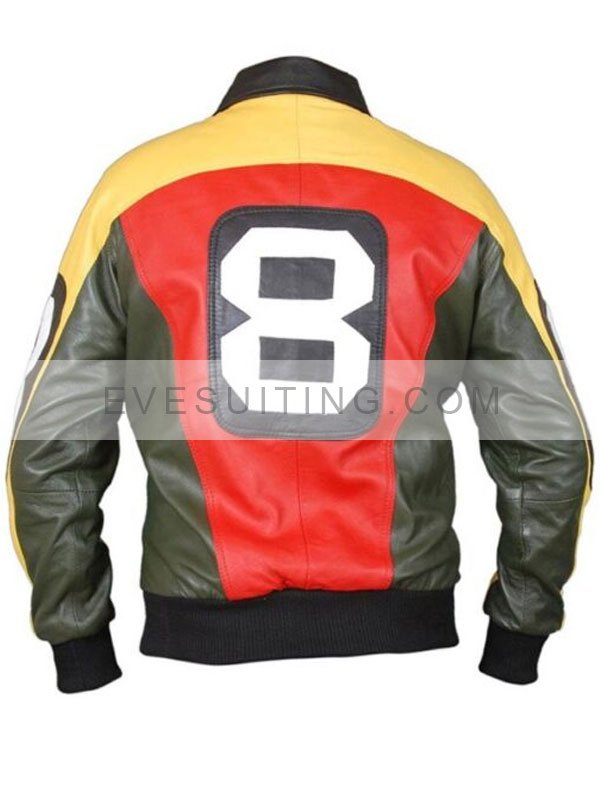 David Puddy Seinfeld Patrick Warburton 8 Ball Bomber Leather Jacket