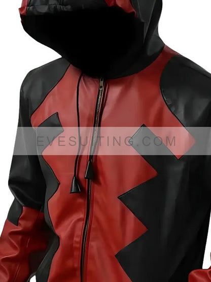 Deadpool Hooded Leather Jacket