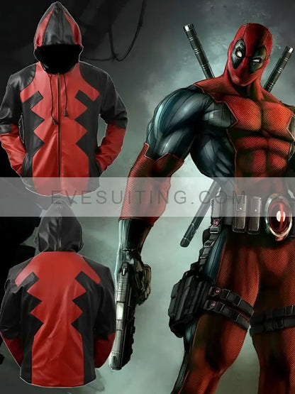 Deadpool Video Game Hooded Leather Jacket