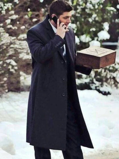 Dean Winchester Supernatural Black Wool Trench Coat