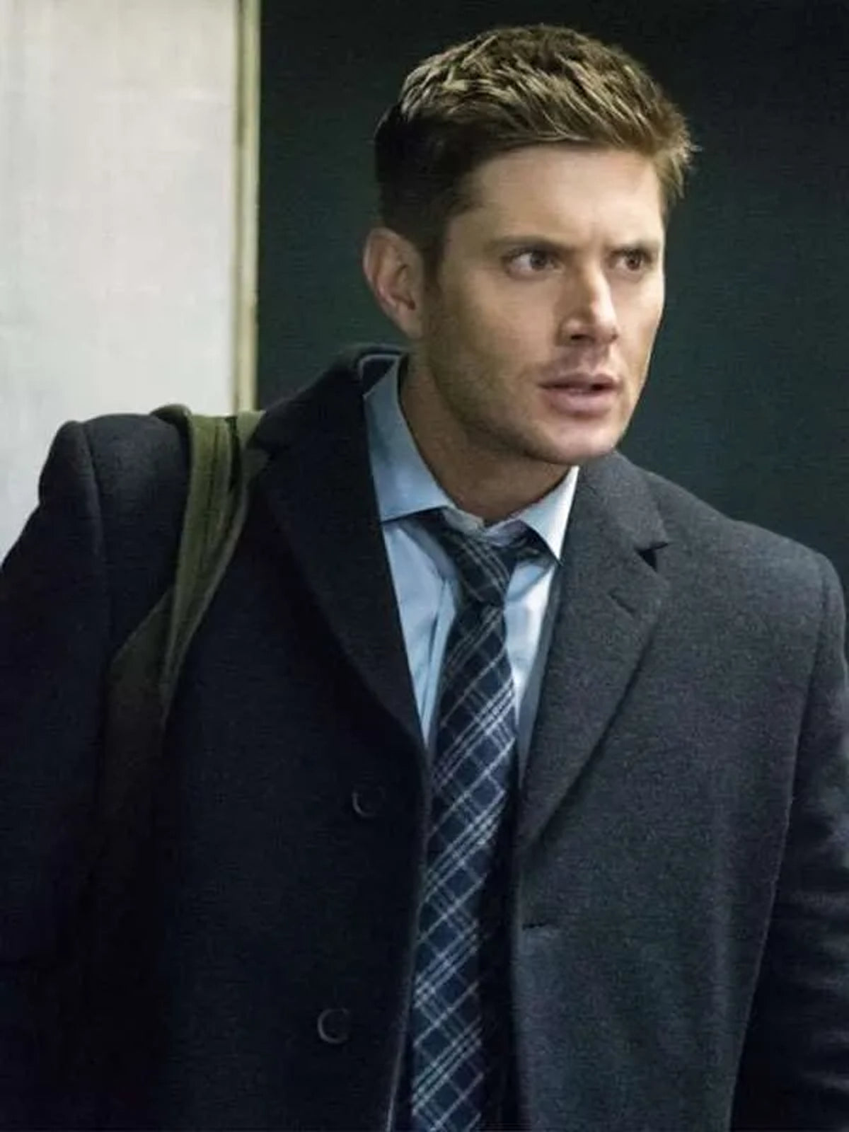 Dean Winchester Supernatural Jensen Ackles Black Wool Trench Coat