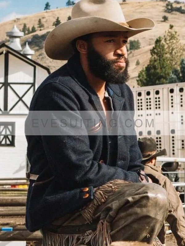 Denim Richards TV Series Yellowstone Colby Black Wool Jacket