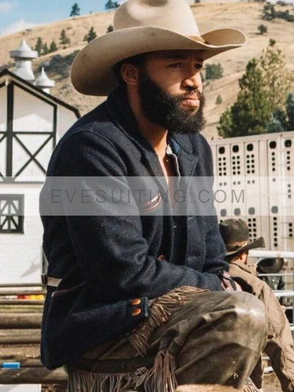 Denim Richards TV Series Yellowstone Colby Black Wool Jacket