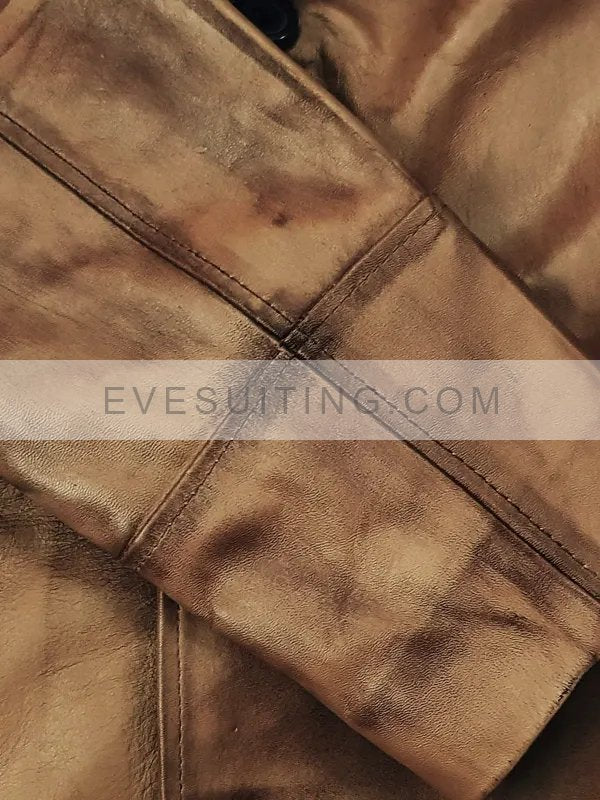 Distressed Brown Trench Coat