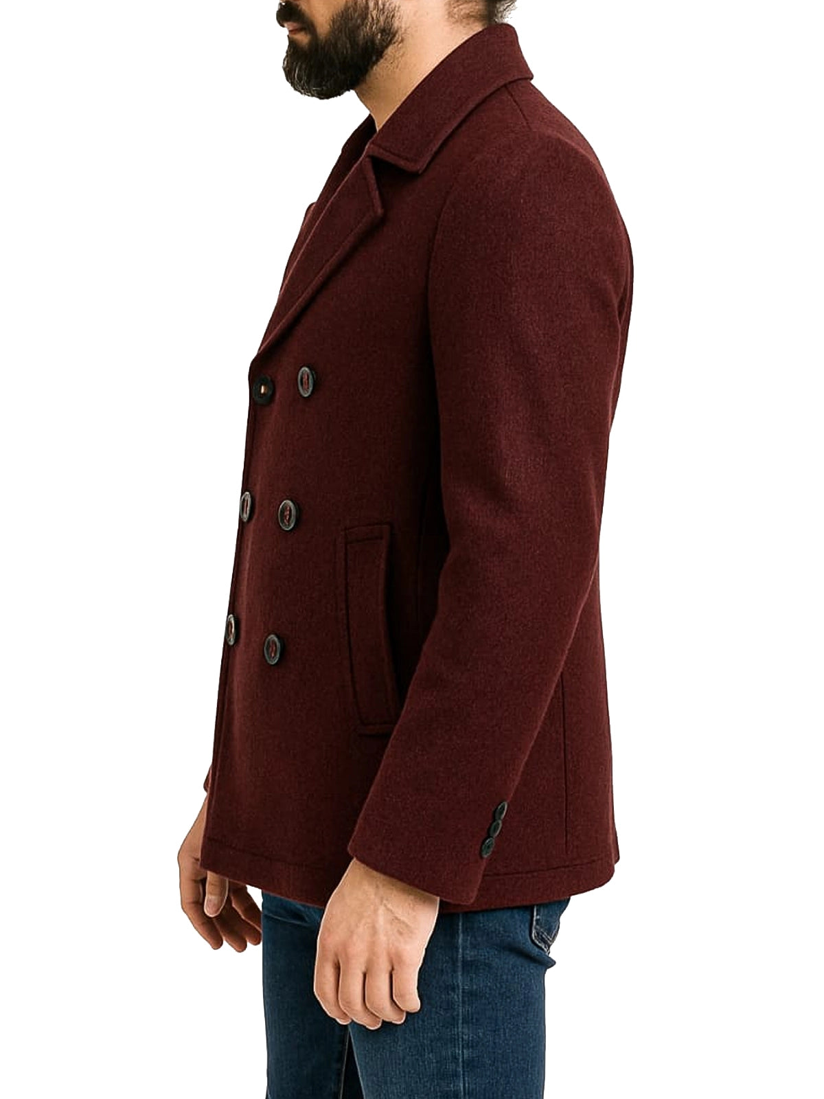 Double Breasted Winter Peacoat For Men