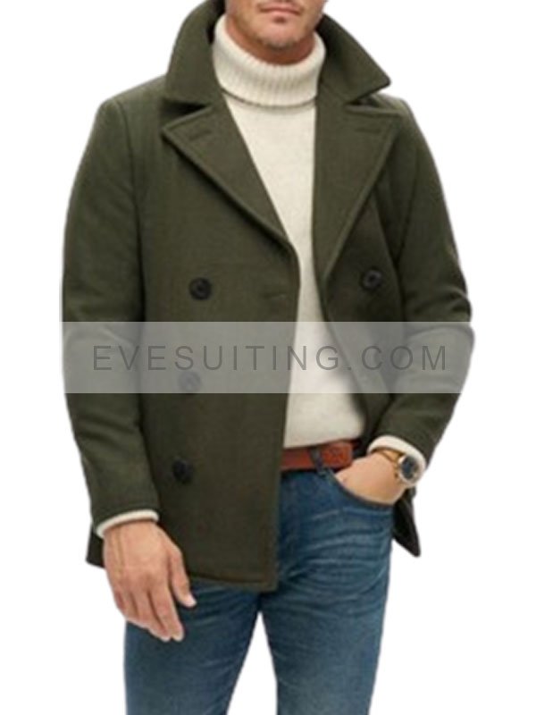 Double Breasted Wool Peacoa