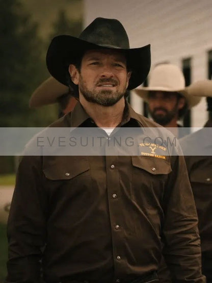 Dutton Ranch Yellowstone Season 5 Brown Shirt