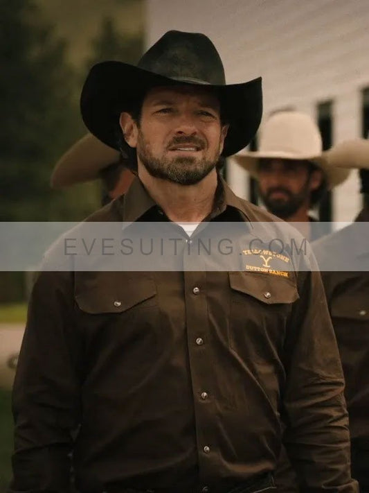 Dutton Ranch Yellowstone Season 5 Brown Shirt