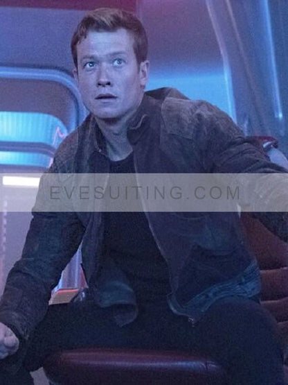 Ed Speleers Brown Suede Leather Jacket