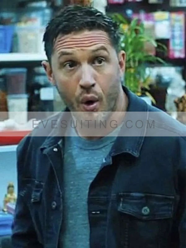 Eddie Brock Venom Black Denim Trucker Jacket