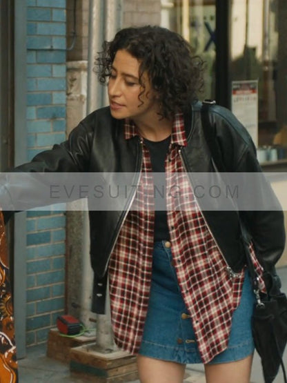 Eden Movie Babes 2024 Ilana Glazer Black Leather Jacket