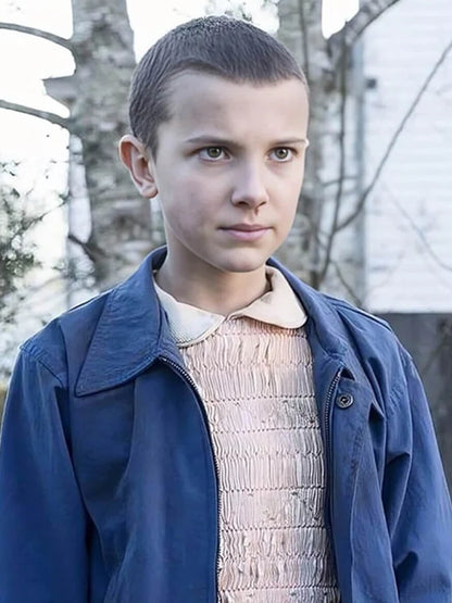 Eleven Stranger Things Millie Bobby Cotton Blue Jacket