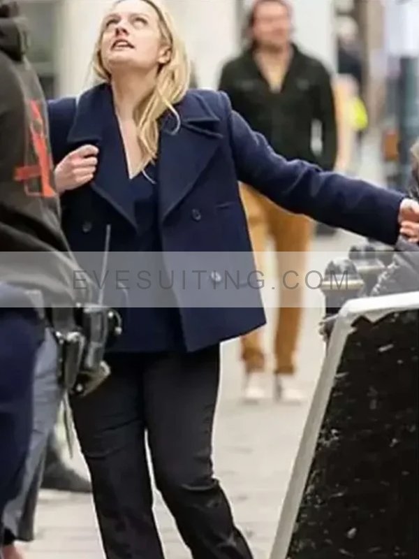 Elisabeth Moss TV Series The Veil 2024 Imogen Salter Blue Wool Jacket