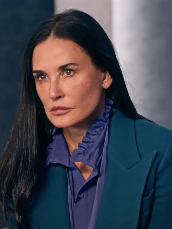 Elisabeth Sparkle The Substance 2024 Demi Moore Blue Blazer