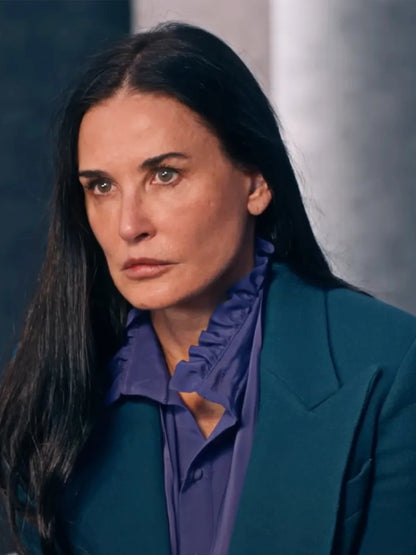 Elisabeth Sparkle The Substance 2024 Demi Moore Blue Blazer