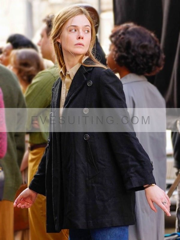 Elle Fanning Black Coat