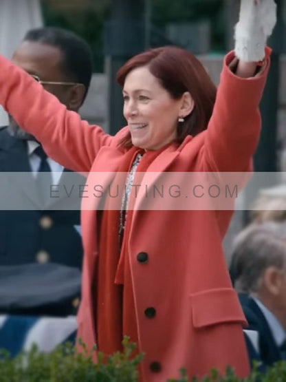 Elsbeth 2024 Carrie Preston Red Wool Coat