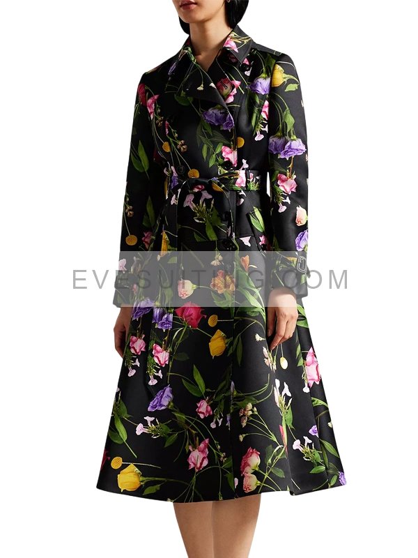 Elsbeth Tascioni TV Series Elsbeth 2024 Carrie Preston Black Floral Trench Coat