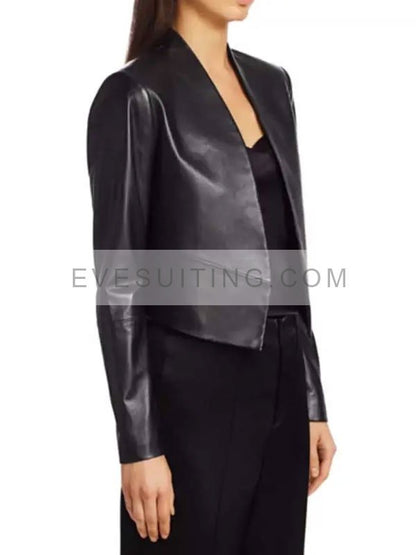 Emily Cooper Emily In Paris Lily Collins Black Leather Jacket