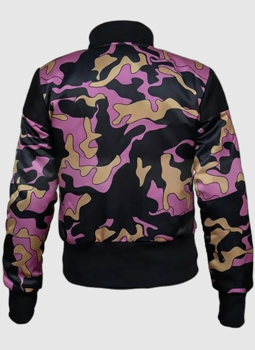 Emily Cooper Emily In Paris S03 Bomber Purple Print Jacket