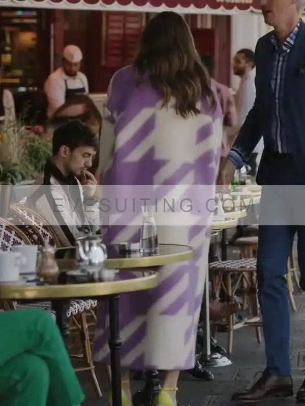 Emily Cooper Purple Long Wool Coat 