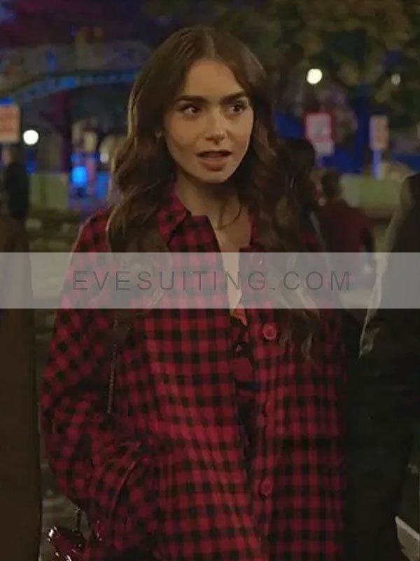 Emily Cooper Red Checked Coat