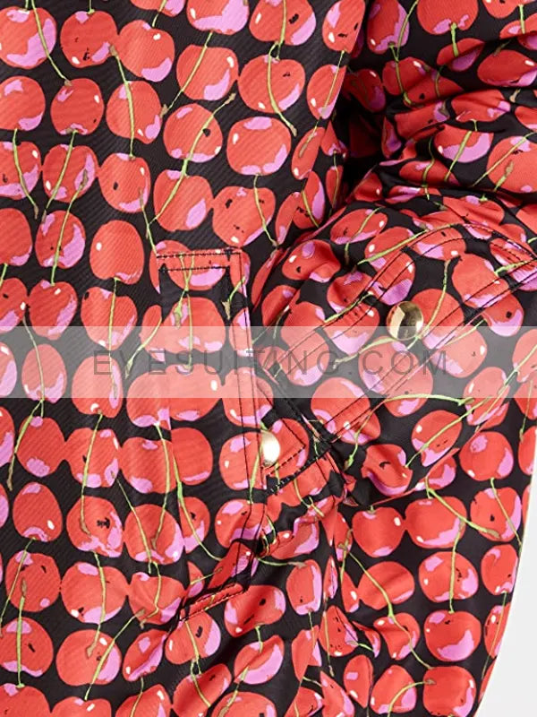 Emily Cooper Season 3 Lily Collins Cherry Printed Jacket