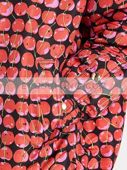 Emily Cooper Season 3 Lily Collins Cherry Printed Jacket