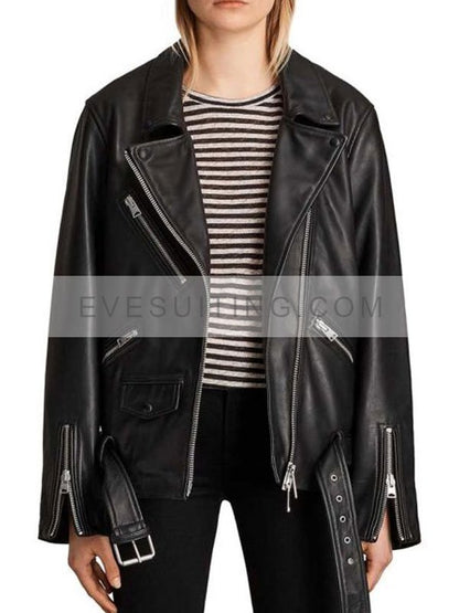 Emily In Paris Camille Razat Leather Black Jacket