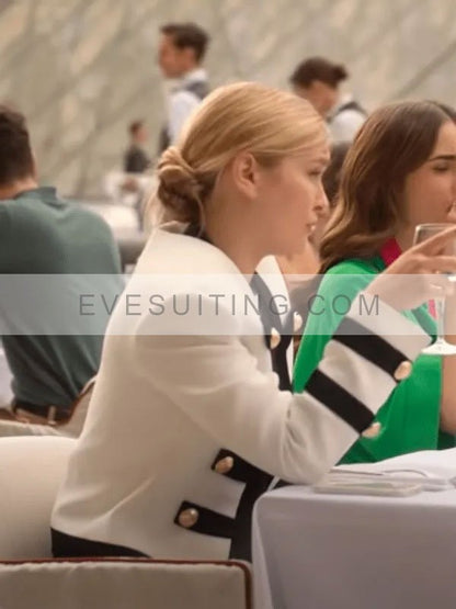 Emily In Paris Camille White And Black Jacket