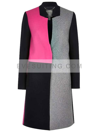 Emily In Paris Lily Collins Color Block Trench Coat