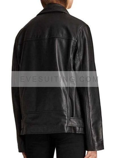Emily In Paris Motorcycle Black Leather Jacket