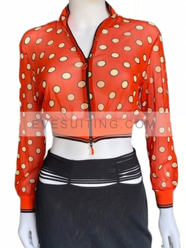 Emily In Paris S03 Lily Collins Red Printed Jacket