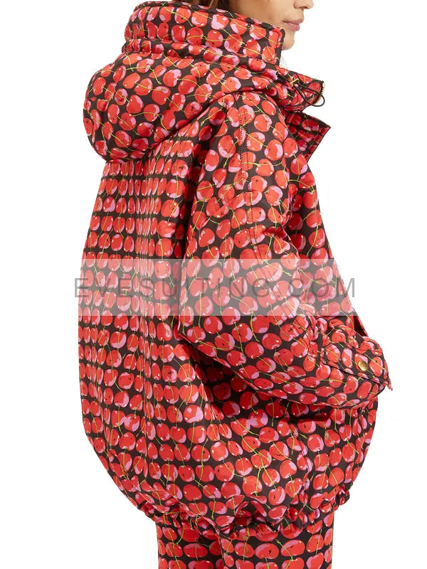 Emily In Paris Season 3 Lily Collins Cherry Printed Jacket