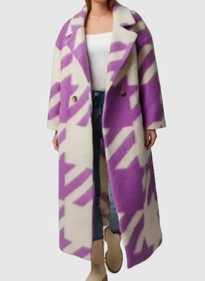 Emily In Paris Season 3 Purple And White Coat