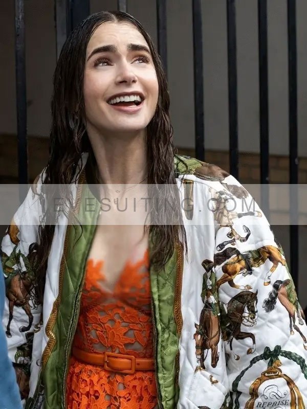 Emily in Paris Lilly Collins Horse Jacket