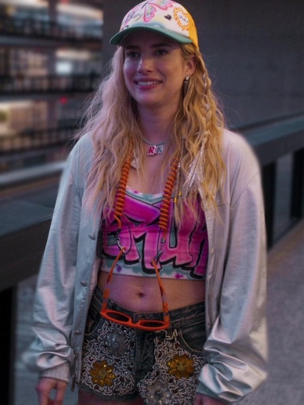 Emma Roberts Space Cadet Silver Jacket