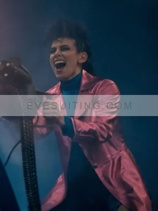 Emmy Raver-Lampman The Beekeeper 2024 Purple Coat