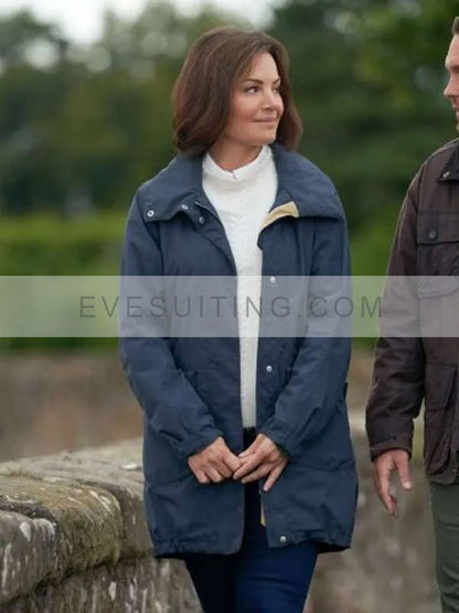 Erica Durance A Scottish Love Scheme 2024 Blue Jacket