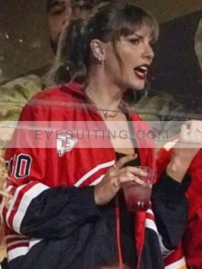 Erin Andrews Kansas City Chiefs Game Taylor Swift Bomber Jacket