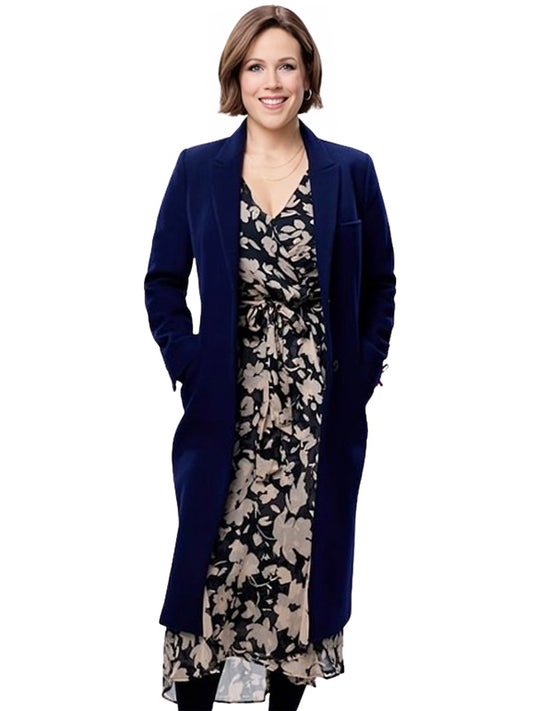 Erin Krakow Santa Tell Me 2024 Blue Coat