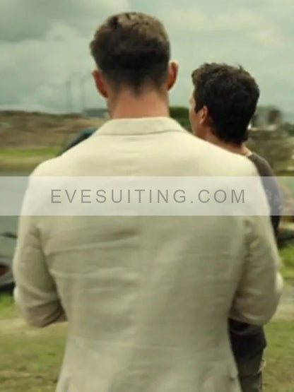 Escape From Spiderhead Chris Hemsworth White Suiting Blazer
