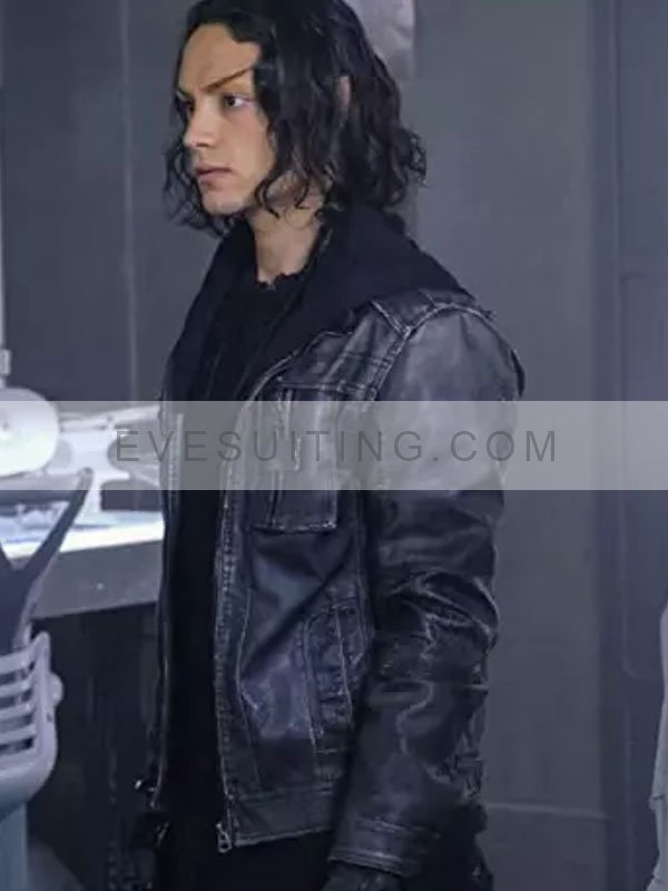 Evan Evagora Star Trek Picard S02 Elnor Black Leather Jacket