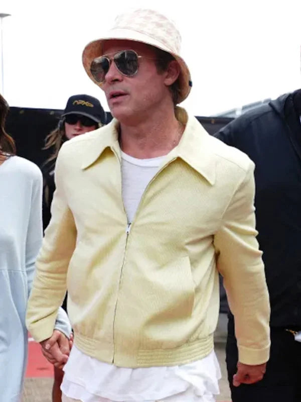F1 2025 Premiere Brad Pitt Cotton Jacket in Yellow